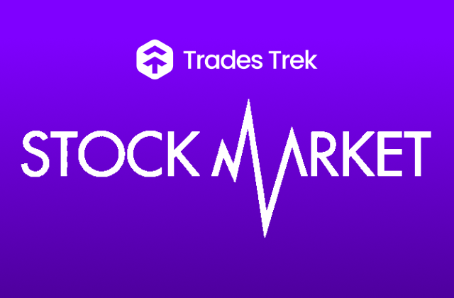 A image with a bright purple background and the wod stock market written, with the trades trek logo at the middle of the image